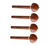 ibasenice 4pcs Solid Wood Cello Pegs Set, Chocolate Redwood Shaft Handles for String Instrument Tuning, Musical Accessories Suitable for Cello Players