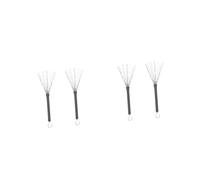 ibasenice 4pcs Stainless Steel Wire Jazz Drum Brush Retractable Design for Percussion Instrument Supplies Convenient for Jazz Performances