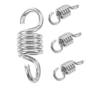 ibasenice 4pcs Swing Springs for Porch and Hammock Chairs Heavy Duty Suspension Hangers for Ceiling Mount High Tensile Strength Easy Installation Silver Finish