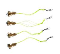 ibasenice 4pcs Tangle Spring Bait Trap Hooks Carbon Steel Fishing Tool for Carp and Shallow Night Fishing Ise Hooks with Cord for Lure Random Color