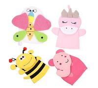 ibasenice 4pcs Travel Bath Mittens for Boys and Girls Back Scrubbing Gloves Exfoliating Bath Gloves Random Style