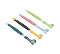 ibasenice 4pcs Triple-Headed Pet Toothbrush Soft Plastic Three-Sided Brush for Dogs and Cats Gentle Puppy Oral Care Tool Dental Cleaning for Sensitive Teeth and Gums