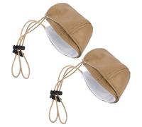 ibasenice 4PCS Unisex Driving Shoe Heel Protectors Khaki Anti-Wear Reusable Shoe Heel Covers with Non-Slip Pad Protective Guards for Car Use and Daily Wear