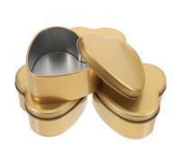 ibasenice 4pcs Wedding Candy Boxes Favor Valentine Boxes Shape Candy Tins with Lids Serve Pink for Tinplate Valentine Heart Storage Sweet Treats Guest Packaging Give Golden