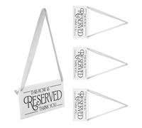 ibasenice 4pcs Wedding Reserved Chair Signs Hanging Acrylic Solid White Decorations with Rope for Party Reception Seating, Elegant and Lasting Wedding Chair Signs 19.6x9.5cm
