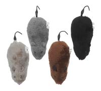 ibasenice 4pcs Wind-up Plush Mouse for Cats and Kittens, Interactive round Self-moving Rat with Safe Design for Pet Playtime and Hunting Instinct Training