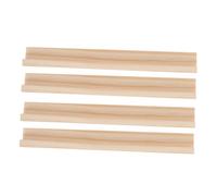 ibasenice 4pcs Wooden Domino Racks with Alphabet Base Multi-function Trays for Home Decor Desktop Storage and DIY Crafts Use Game Card Holders for Adults