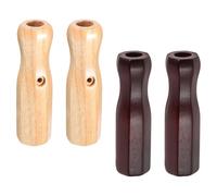 ibasenice 4pcs Wooden Foosball Table Handles Replacement Non-slip Octagon Table Football Grips for Fit Comfortable Natural Wood Foosball Components for Home and Community Game Upgrades