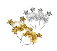 ibasenice 4pcs Year's Decorative Headband Year Hairband Nye Decorations Tinsel Headband Shining Star for Party Women Girls Photo Props
