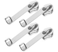 ibasenice 4Pcs Zipper Pull Replacement Tabs for Luggage Suitcase Silver Metal Double Layer Explosion-Proof Seamless Slider Replacement with Lock Hole