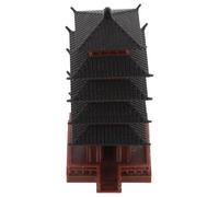 ibasenice 5-Layer Retro Plastic Tower Ornament Miniature Desktop Decor Model for Home and Study Room, 9X4.8X4Cm Traditional Pagoda Figurine Decorative Tabletop Sculpture Random Style