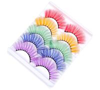 ibasenice 5 Pairs Assorted Colour Vivid Eyelashes Synthetic Material False Lashes for Party Makeup to Make Eyes Attractive and Look Bigger