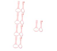 ibasenice 5 Pairs Pull Rings Bed Stand Up Rings with Smooth Rounded Edges for Safe Walking Practice Portable Nursery Hanging for Hand Strength and Confidence Building Pink