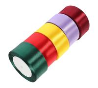 ibasenice 5 Rolls Assorted Colour Polyester Flower Packaging Ribbons for Box Wrapping and Cake Decoration, Easy to Carry and Store, Long Enough Decorative Packaging Ribbon for Crafting