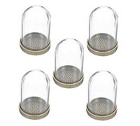 ibasenice 5 Sets Glass Eternal Flower Cover with Base Multi-purpose Microlandscape DIY Dome for Indoor Greenhouse Terrarium Home Office Decorative Micro Landscape Display