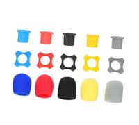 ibasenice 5 Sets Microphone Covers Foam Windshield Protective Sleeves Bottom Cap, Multi-color Black Red Gray Yellow, Microphone Accessories for Karaoke Stage and Studio Use