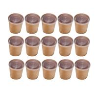 ibasenice 50 Pcs Kraft Paper Soup Cup, Disposable Soup Cup 12 Oz with Pp Lid, Strong Sturdy Paper Wall, for Freezer Storing Food