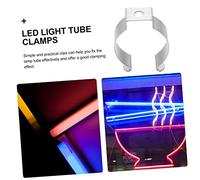 ibasenice 50 Pcs Stainless Steel LED Tube Clamps U Shaped Lamp Holders Stable and Easy to Install for Fluorescent and LED Light Tubes Clips Supporting Secure Fixture