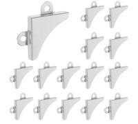ibasenice 50pcs Bathroom Mirror Clips Silver Iron Corner Brackets for Frameless Mirror Stable Installation Easy Assembly and Picture Frames