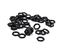ibasenice 50pcs Black Zinc Alloy Fine Tooth Nuts for Guitar and Bass Socket Jack Inner Replacement Nuts for Musical Instruments