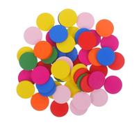 ibasenice 50pcs Colorful Round Wood Discs Math Learning Tools for Environmental Friendly Wooden Counters Teaching Aids for Pupils DIY Craft for Early Education