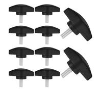 ibasenice 50pcs M5x25-36mm T-shape Thumb Screws for Microphone Stand Clamping Rod, Plastic Thread Knurled Clamping Knobs for Live Sound, Recording, Meeting Room Accessories