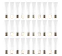 ibasenice 50pcs Plastic Lip Balm Container 15ml Golden Refillable Tube