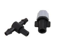ibasenice 50pcs Single Head Grey Atomization Nozzles with Flat Three-Way Tee, Plastic Water Control Nozzle for Garden Sprinkler, 7-9l/h Capacity, Safe to Use for Outdoor Cooling