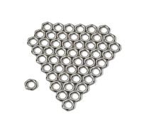 ibasenice 50pcs Zinc Alloy Fine Tooth Nut for Guitar Bass Socket Jack Thin Nut Zinc for Instrument Guitar