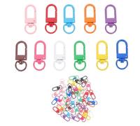 ibasenice 50pcs Zinc Alloy Lobster Buckle Keychain Supplies with Convenient Trigger Snap and Smooth Flexible Operation, Assorted Color Swivel Clasps for Purse and Backpacks Random Color