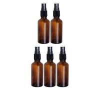 ibasenice 5pcs 50ml Brown Glass Travel Bottles Set, Lightweight Cosmetic Sub Bottles with Spray, Protects from Light for Perfume and Toiletries on The Go