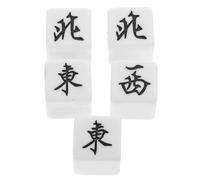 ibasenice 5pcs Acrylic Mahjong Dice Wind Direction Game Props for Party Home Bar Portable Decorative Black White