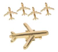 ibasenice 5pcs Airplane Brooch Metal Aircraft Brooches for Women Vintage Collar Badge Small Aircraft Pin Plane Pin Travel Accessories for Flight Attendant