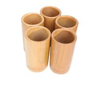 ibasenice 5Pcs Bamboo Cupping Cups Carbonized Large Height Professional Body Massage Household Cupping Supplies for Chinese Fire Therapy and Weaning