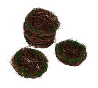 ibasenice 5pcs Bird Houses Crafted Decorations Festive Photo Props Rattan Bird Nests for Outdoor Garden Use