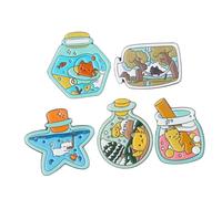 ibasenice 5pcs Cat Pin Brooches for Women Cartoon Drift Bottle Design Adorable Alloy Jewelry for Clothes Birthday Party Wedding Daily Wear Accessories