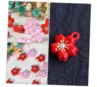 ibasenice 5pcs Cherry Blossom Bell Pendant Pet Collar Ornament Red Small 13x16mm Decorative Bell for Dog Cat Collar Accessories