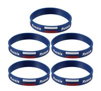 ibasenice 5pcs Country Flag Printed Wristbands Silicone Bracelets Comfortable One Size Fits Most for International Matches and Entertainment Club Fans
