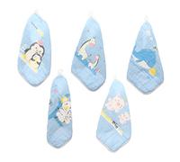 ibasenice 5pcs Gauze Face Towel Washcloth Bathroom Newborn Towel Soft Square Cartoon for Bath