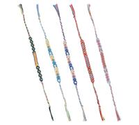ibasenice 5pcs Hand Woven Nepalese Style Wrist Chains Mixed Color Ethnic Hand-knitted Bracelets for Men and Women Fashion Wrist Straps Casual Jewelry Accessories