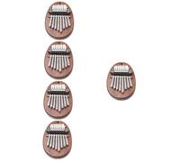 ibasenice 5pcs Mini Kalimba Finger Thumb Piano Wooden Portable Eight Keys Hand Piano Simple Musical Instrument for Boys and Girls