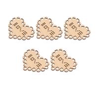 ibasenice 5pcs Mini Wooden Cross Stitch Chips for DIY Embroidery, Creative Lovely Shaped Wood Pieces Ready to Paint and Stain, for Handmade Pendant Craft Projects