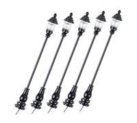 ibasenice 5pcs Miniature Street Lamp Model for Dollhouse Landscape Decor, Scale 1:87 Black Yard Lights with White Led, Diy Sand Table Accessories for Mini Garden and Village Scenes