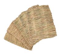 ibasenice 5pcs Natural Grass Woven Mat for Small Animals Rabbit Cooling Bed Mat for Guinea Pig Parrot Chinchilla Comfortable Sleeping Pad for Play and Resting