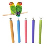 ibasenice 5pcs Parrot Arenaceous Claw Grinding Rods 1.5x20cm Bird Perch Stand Chew for Cage Play and Claw Maintenance Random Color