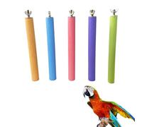 ibasenice 5pcs Parrot Arenaceous Claw Grinding Sticks 1.5x20cm Bird Play Stand Chew Perch for Cage Training and Beak Maintenance Random Color