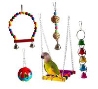ibasenice 5PCS Parrot Chewing Set Natural Bird Plaything Pet Supplies Lightweight Safe for Cage Birds and Parakeets