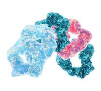 ibasenice 5pcs Sequined Hair Tie Fluorescent Christmas Hair Accessories Elastic Ponytail Rope for Festival Styling Random Color