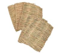 ibasenice 5pcs Small Pet Grass Mat Woven Bed Mat Cooling Sleeping Cushion for Rabbits Guinea Pigs Hamsters Birds Natural Soft for Summer