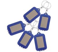 ibasenice 5Pcs Solar Powered LED Keyring Flashlight Mini Keychain Light for Hiking Camping Outdoor Use Portable Blue Flashlights for Home